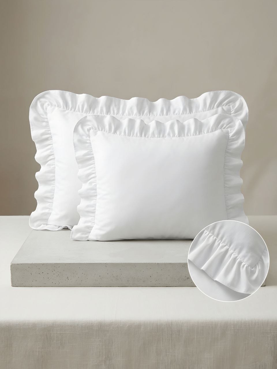 White Ruffle Pillow 🤍✨