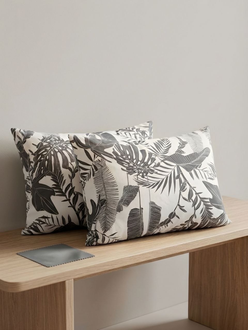 Grey Leaves Pillow