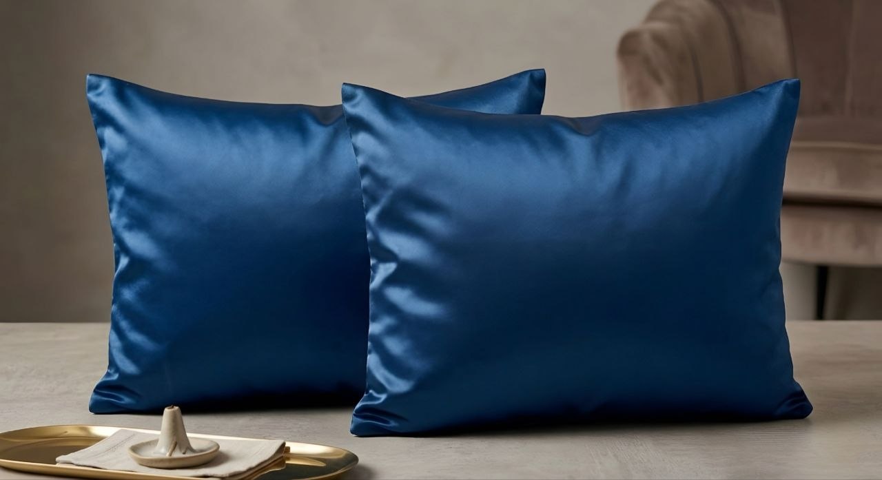 Royal Blue Satin Pillow