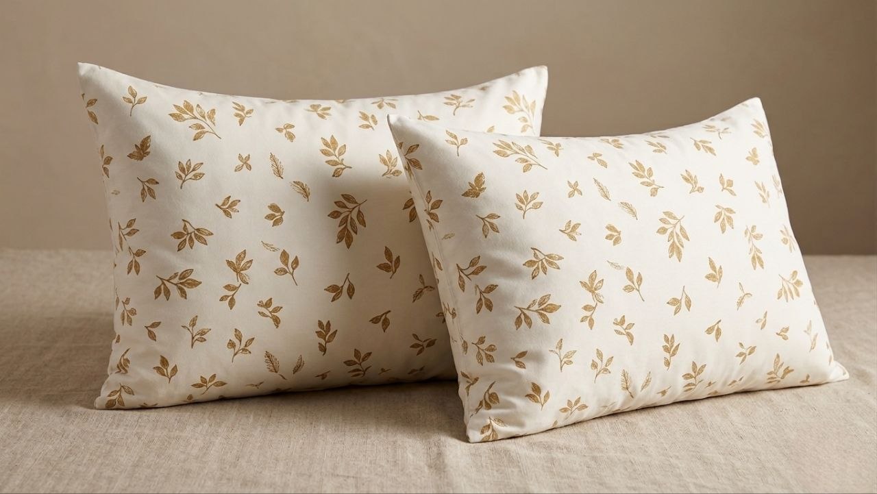 Tiny Gold Leaves Pillow