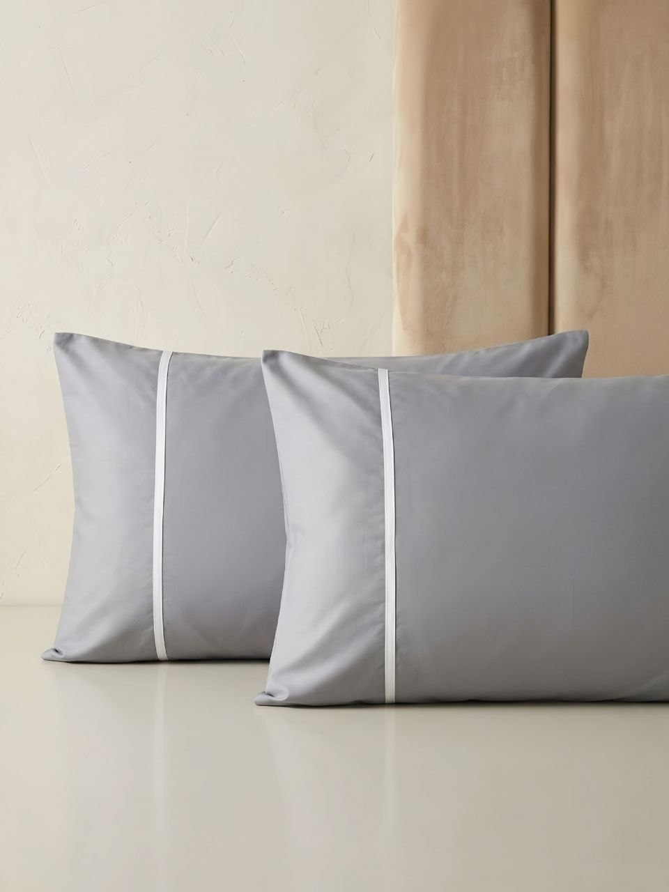 Premium White Line Light Grey Pillow