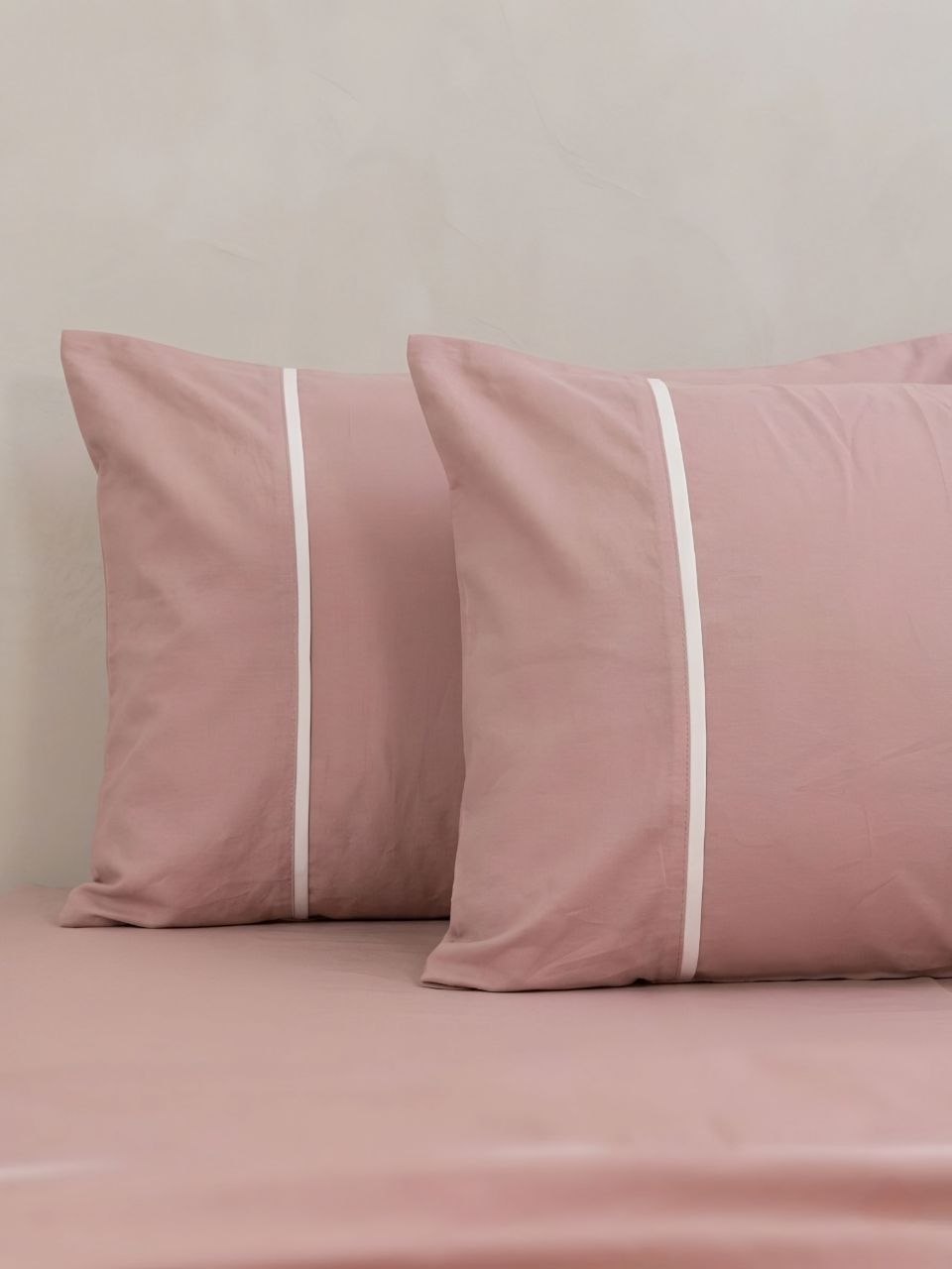 Premium White Line Dusty Rose Pillow