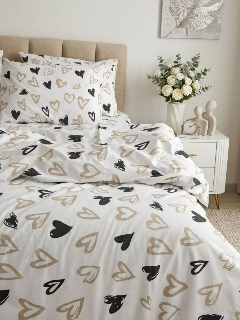 Doodle Hearts Bed Sheets