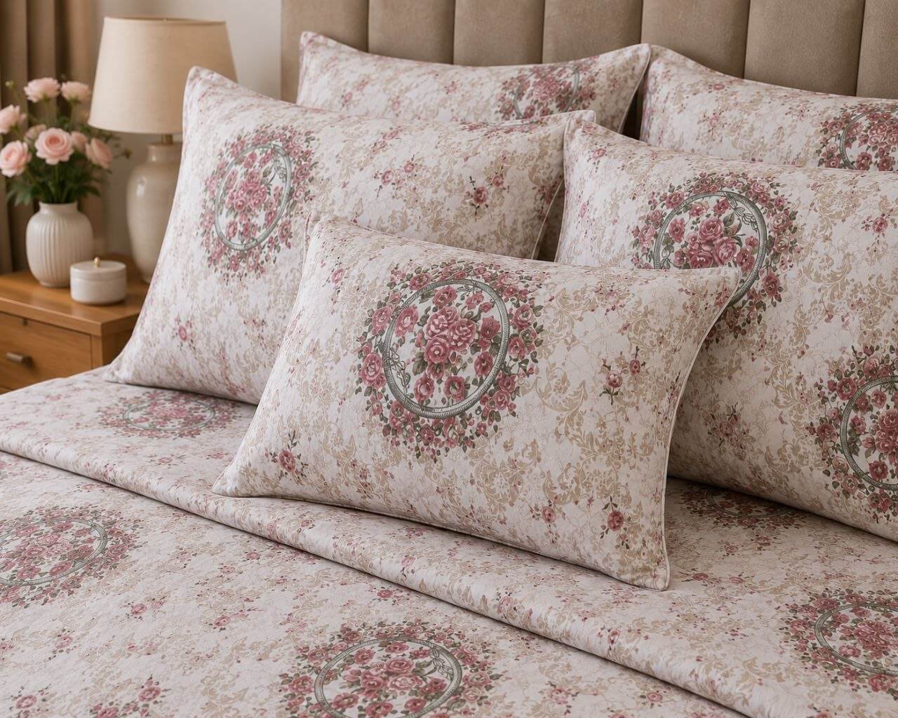 French Floral Frame Bed Sheets ✨🤍🌸