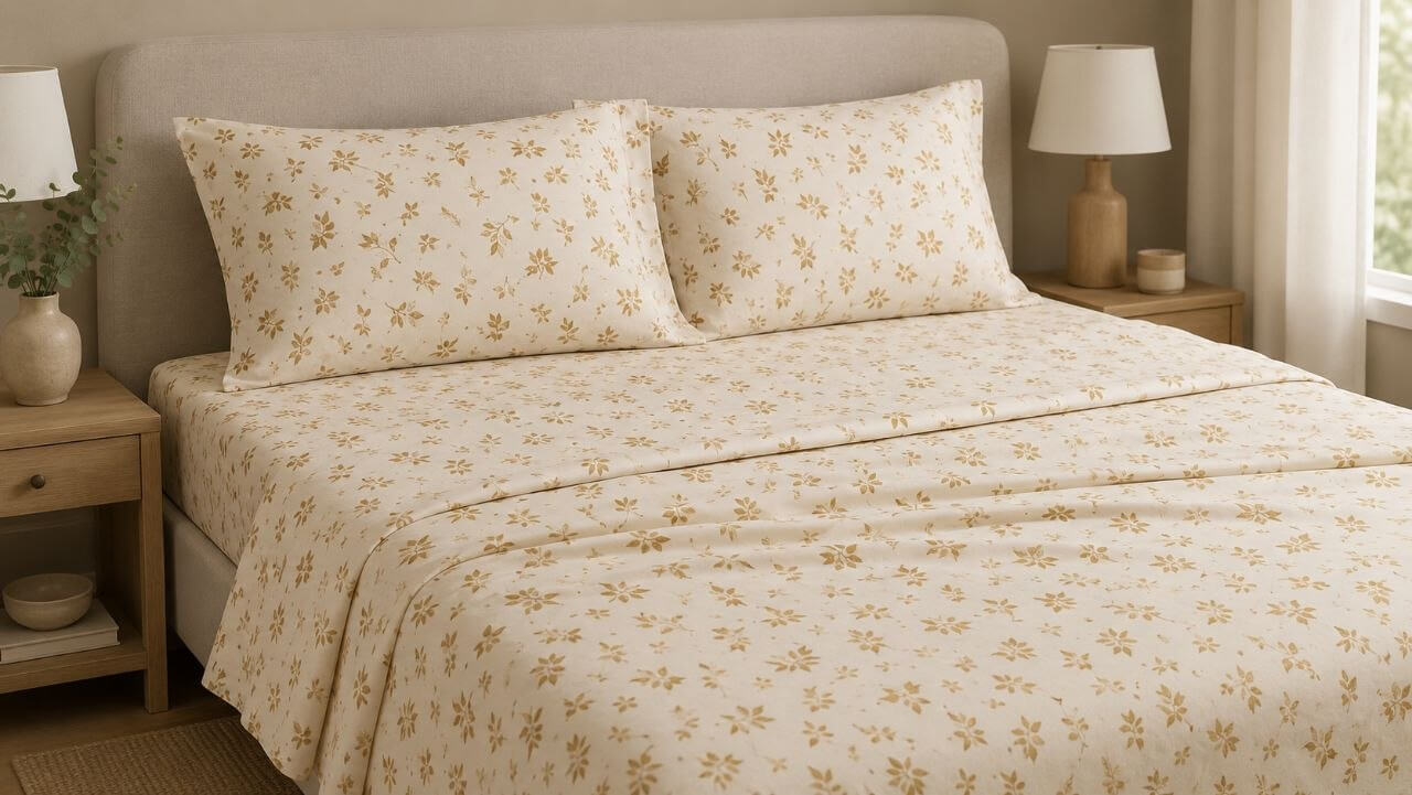 Tiny Gold Leaves Bed Sheets ✨🍃💛