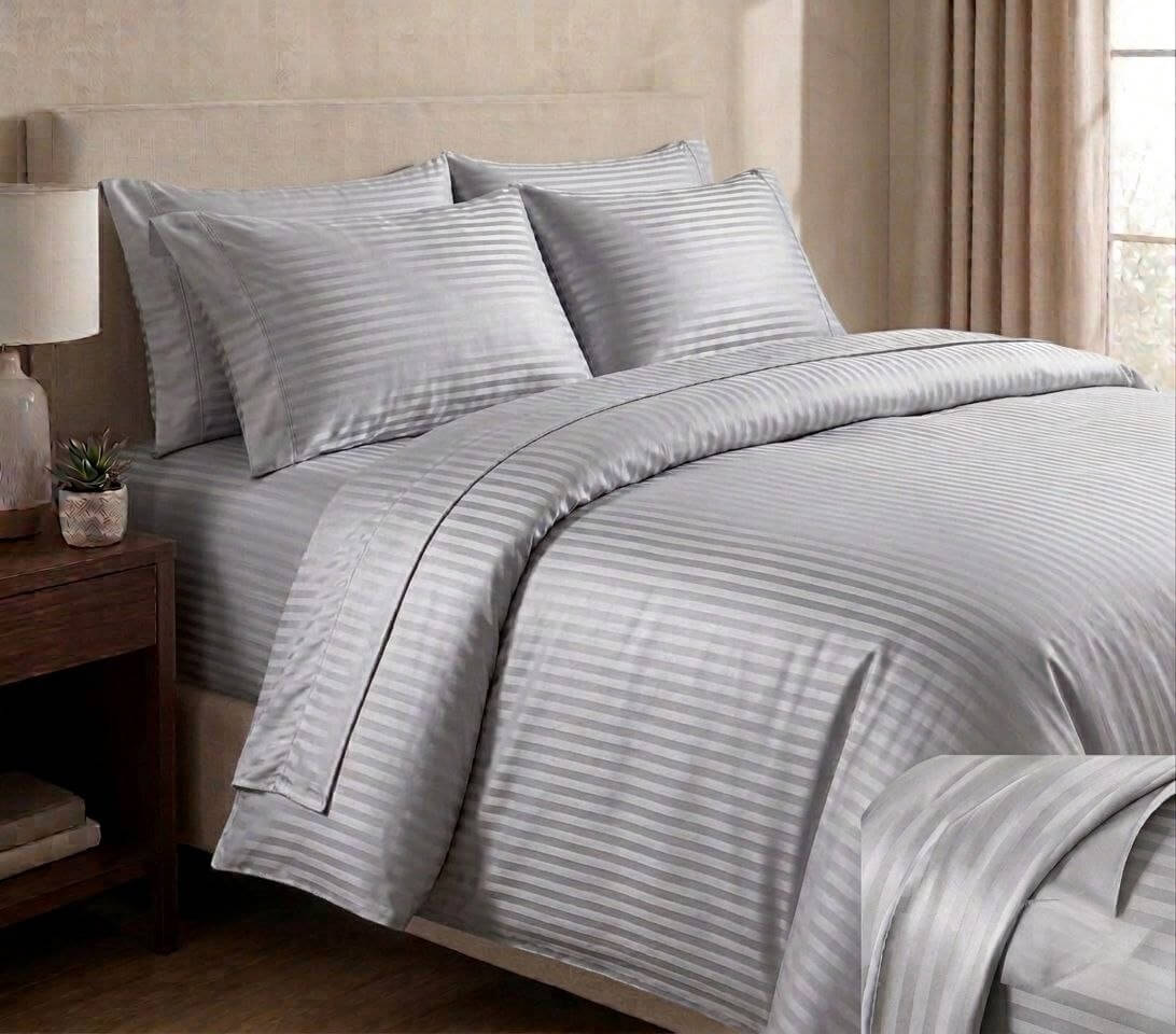 Silver Stripe  Duvet Cover