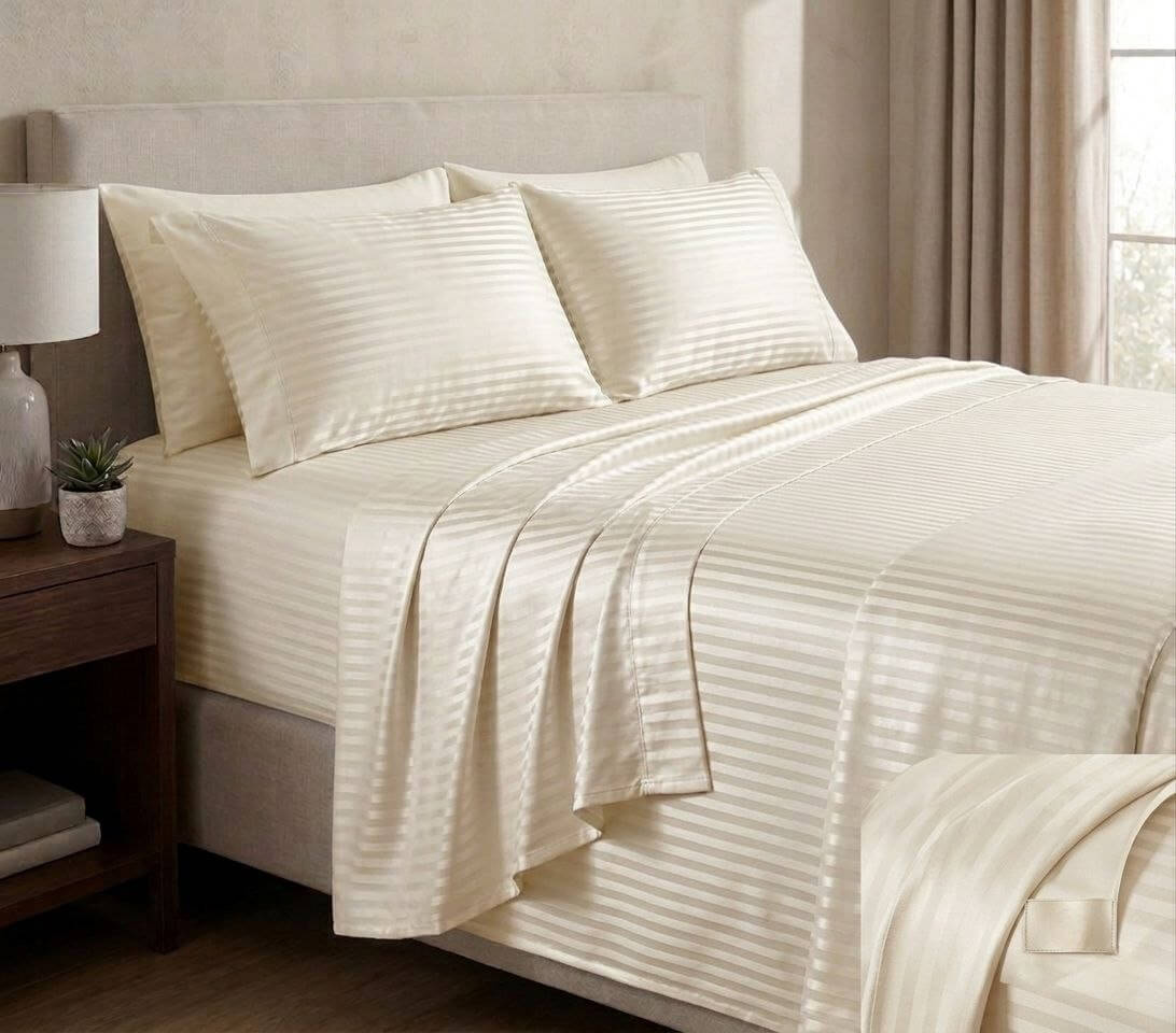Off White Stripe Duvet Cover