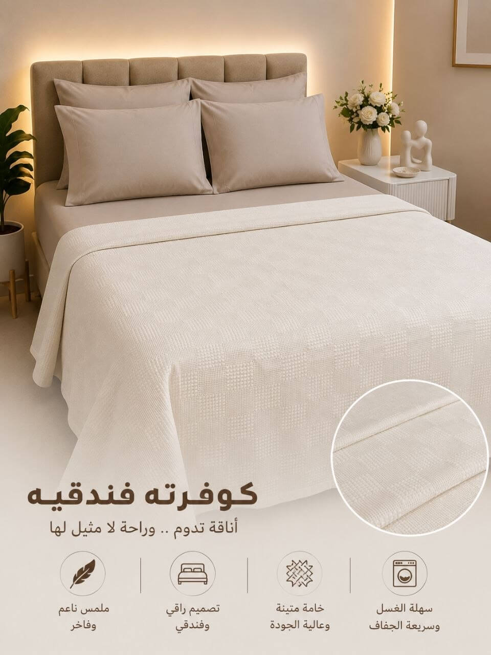 Soft Ivory (Off White) Luxe Coverle