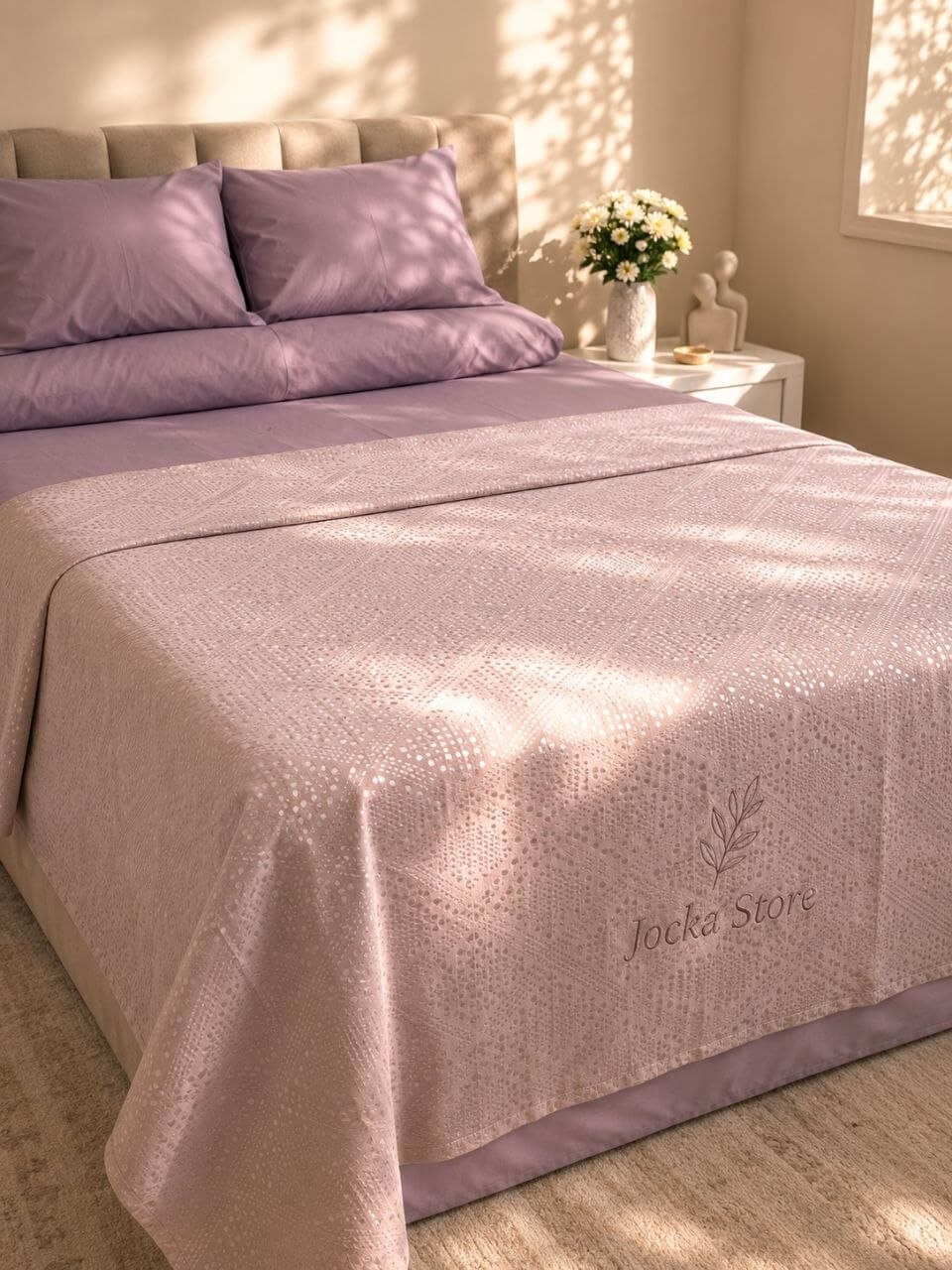 Rose Glow Jacquard Coverlet ✨🌸