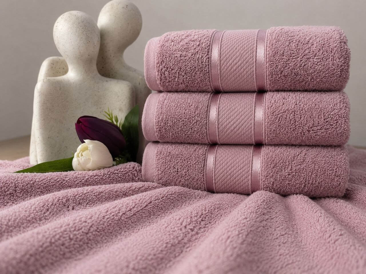 Premium Cotton Towel Set - body rose