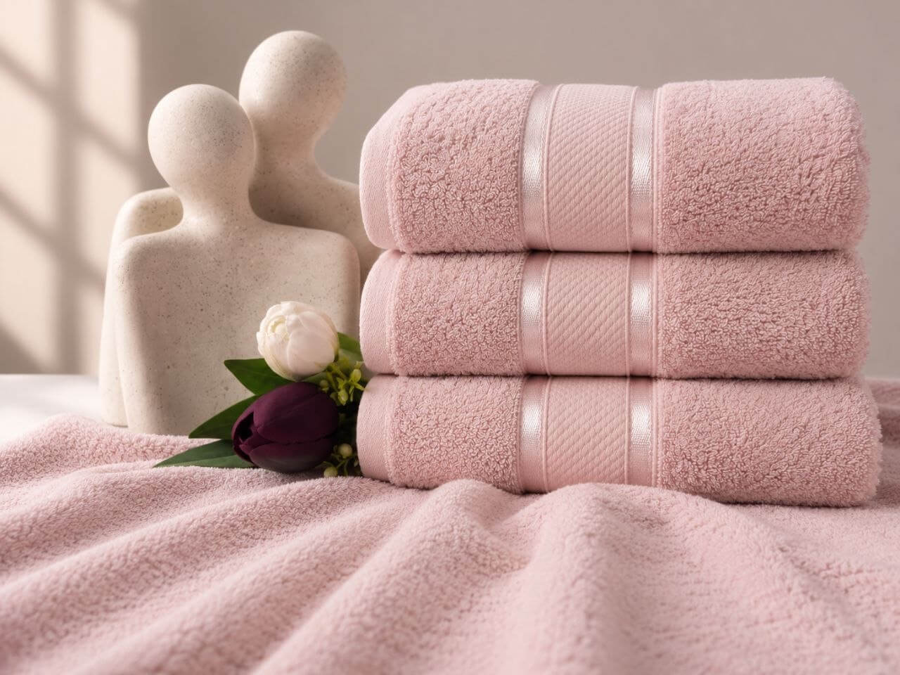 Premium Cotton Towel - light rose