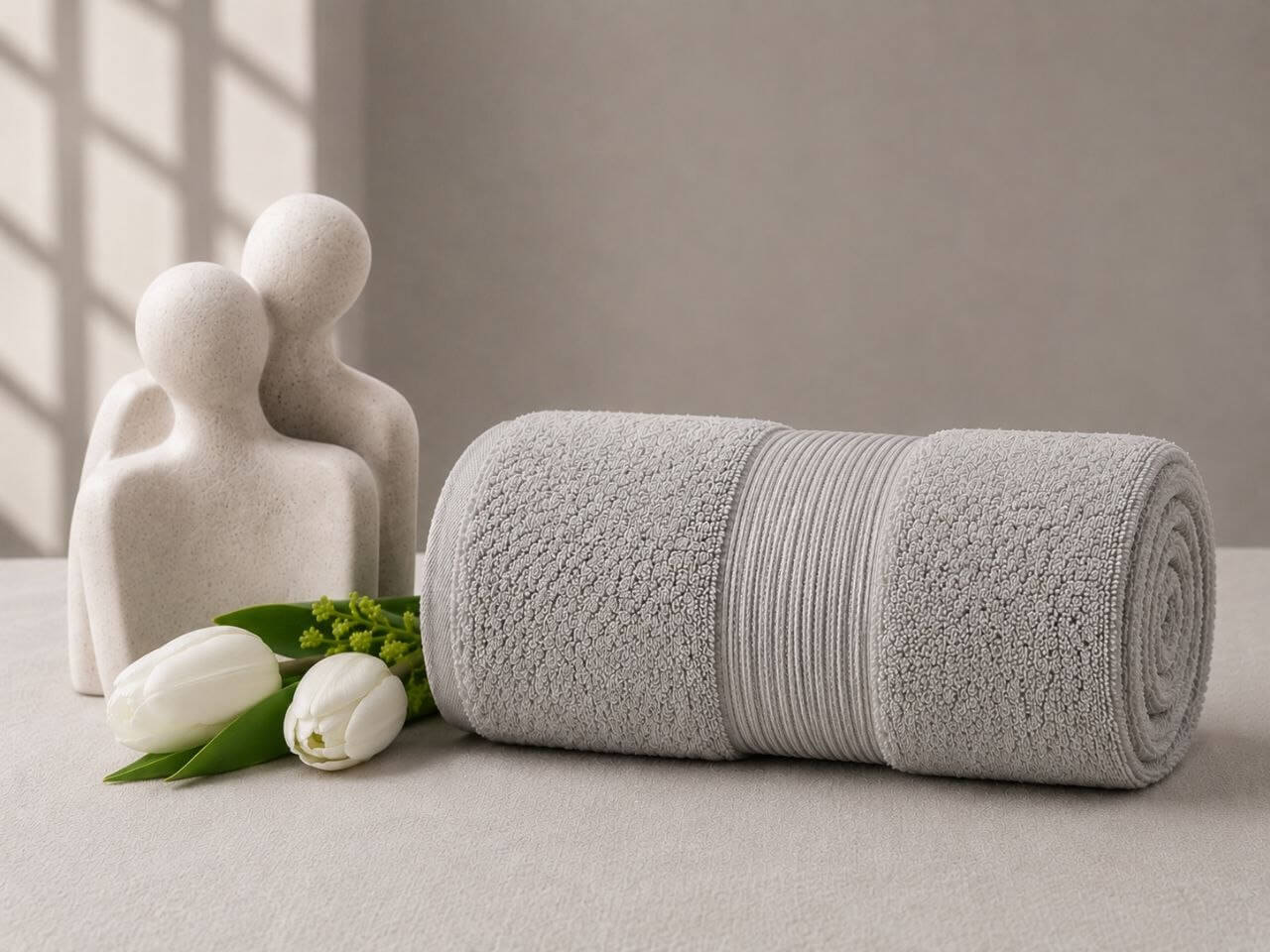 Premium Cotton Towel – 70×140 cm - Light grey