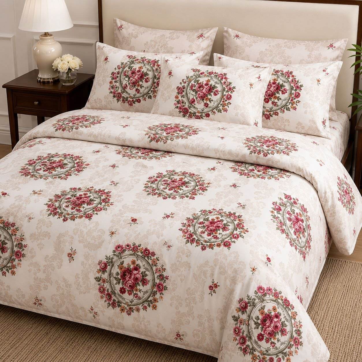 French Floral Frame Duvet Cover