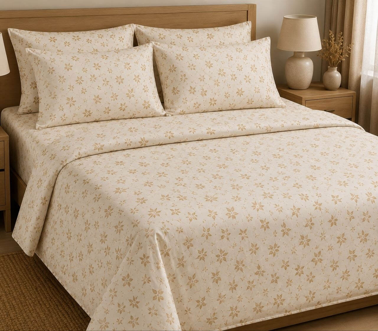 Tiny Gold Leaves Duvet Cover
