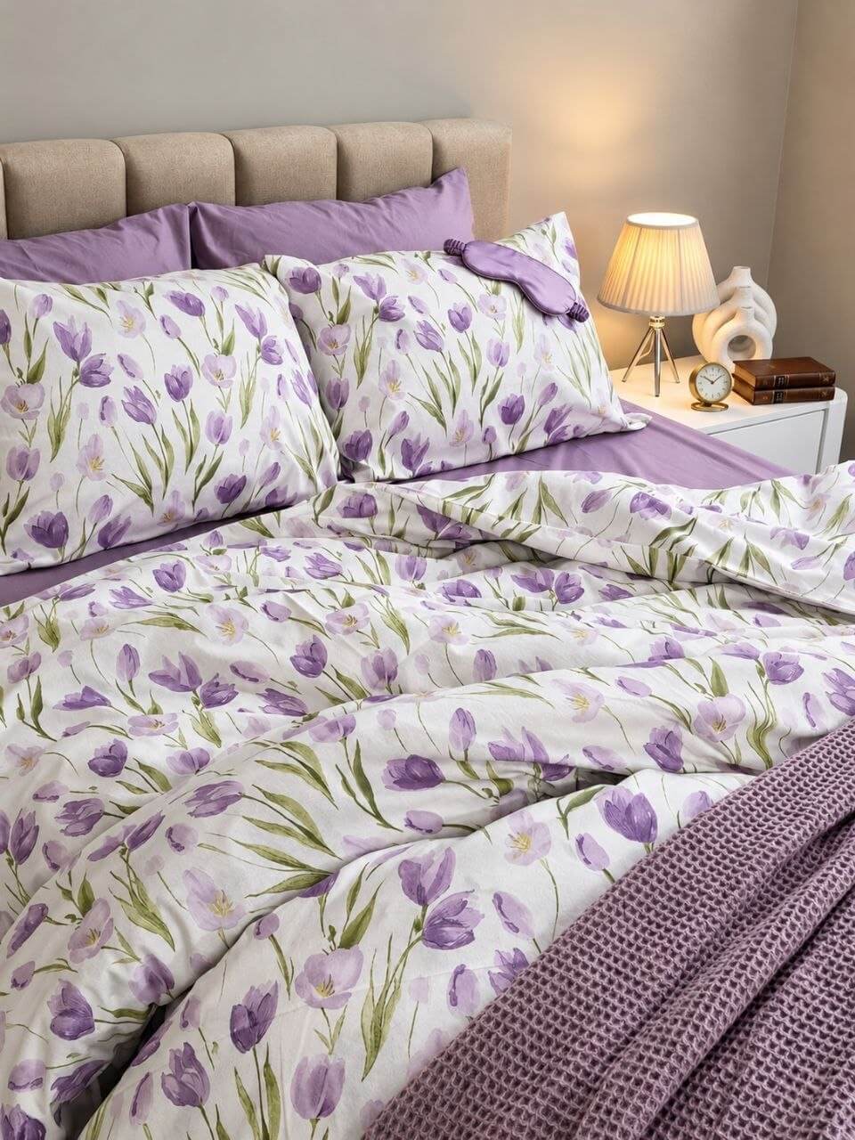 Lavender Tulip Harmony Bed Sheets-7 Pieces